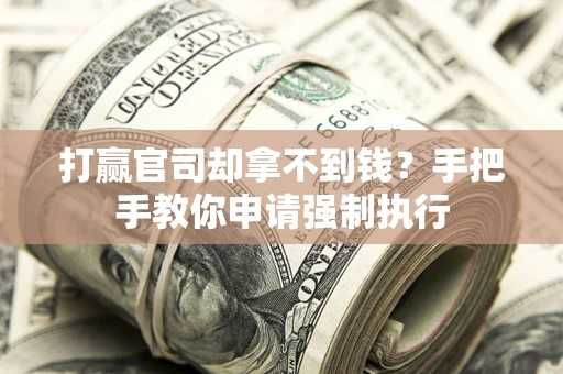 武汉打赢官司却拿不到钱？手把手教你申请强制执行