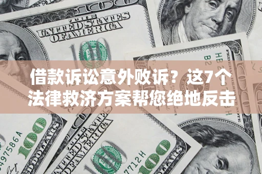 武汉借款诉讼意外败诉？这7个法律救济方案帮您绝地反击！