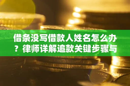 武汉借条没写借款人姓名怎么办？律师详解追款关键步骤与证据链构建